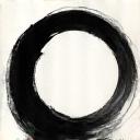 A calligraphic enso circle representing enlightenment and the universe.